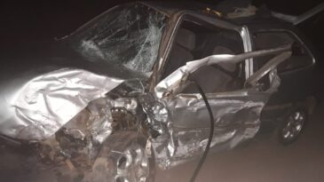 Colisão frontal deixa quatro pessoas feridas na MG-129 em Santa Bárbara